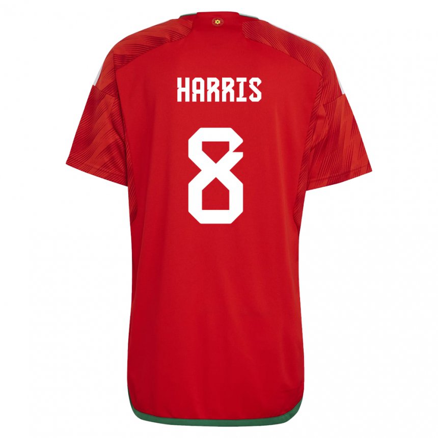 Damen Walisische Luke Harris #8 Rot Heimtrikot Trikot 22-24 T-shirt