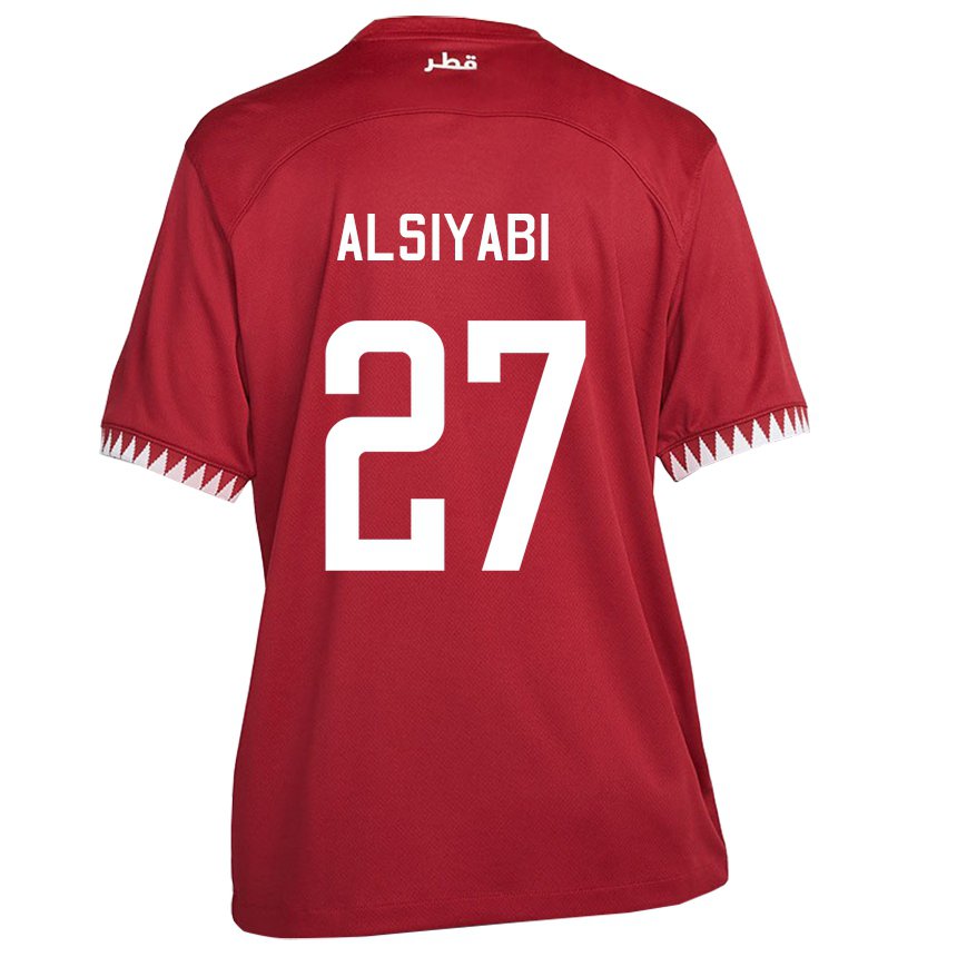 Damen Katarische Nasra Alsiyabi #27 Kastanienbraun Heimtrikot Trikot 22-24 T-shirt