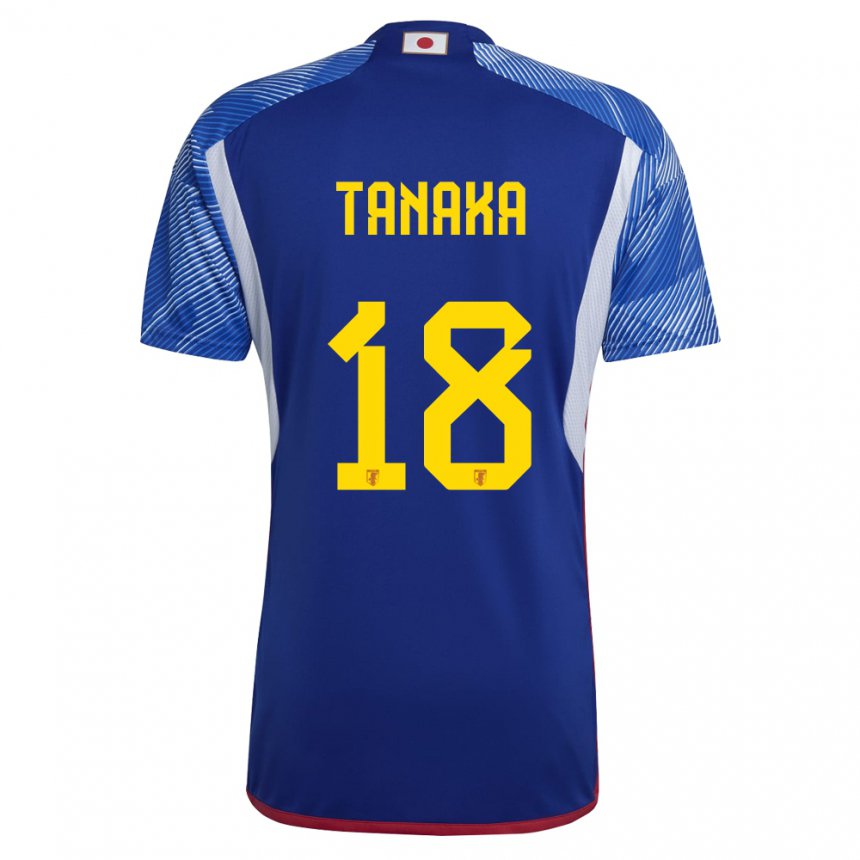 Damen Japanische Momoko Tanaka #18 Königsblau Heimtrikot Trikot 22-24 T-shirt