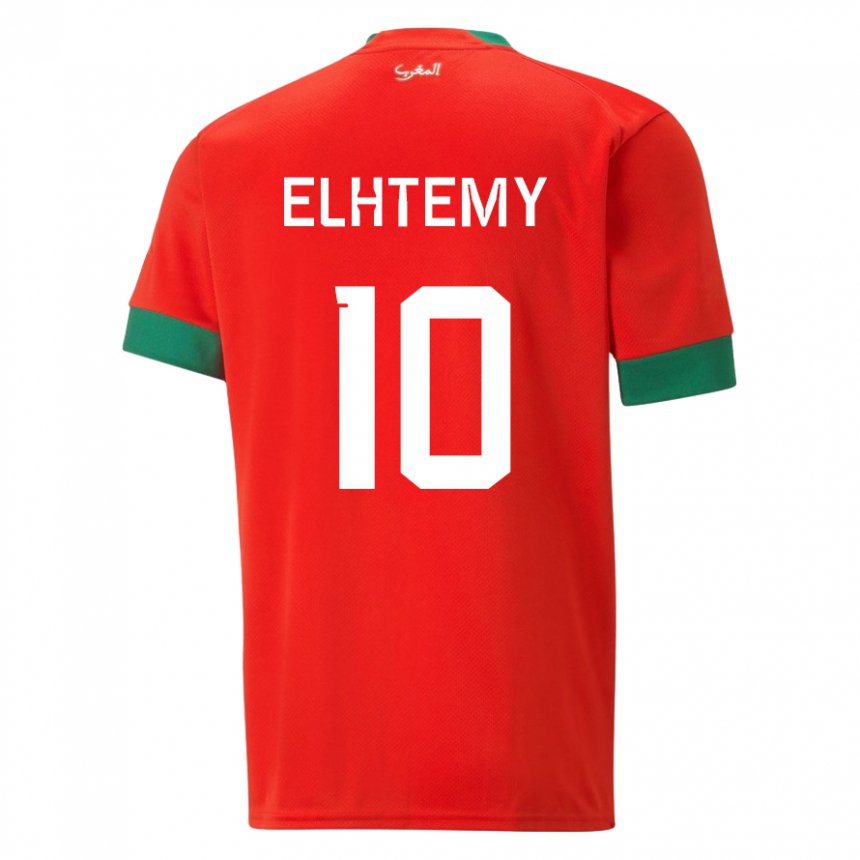 Damen Marokkanische Mountassir Elhtemy #10 Rot Heimtrikot Trikot 22-24 T-shirt