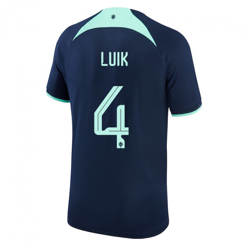 Damen Australische Aivi Luik #4 Dunkelblau Auswärtstrikot Trikot 22-24 T-shirt