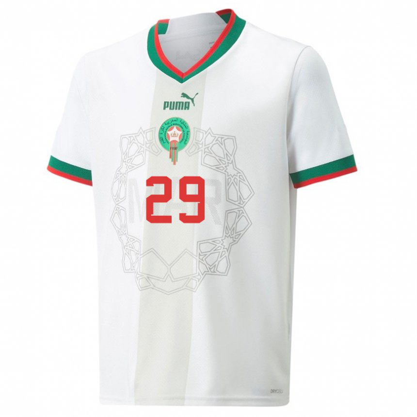 Damen Marokkanische Ilyas Chaira #29 Weiß Auswärtstrikot Trikot 22-24 T-shirt