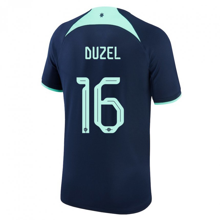 Damen Australische Luke Duzel #16 Dunkelblau Auswärtstrikot Trikot 22-24 T-shirt