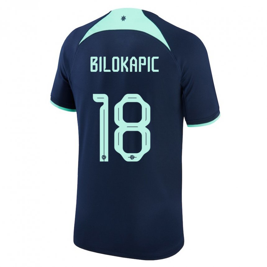 Damen Australische Nicholas Bilokapic #18 Dunkelblau Auswärtstrikot Trikot 22-24 T-shirt