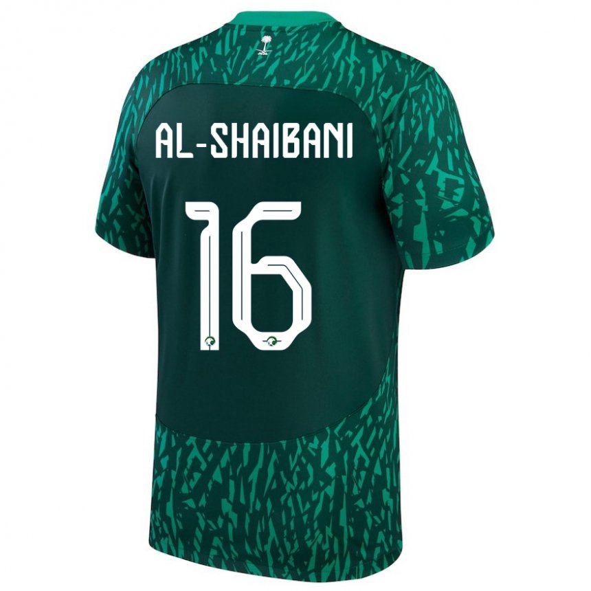 Damen Saudi-arabische Asrar Al Shaibani #16 Dunkelgrün Auswärtstrikot Trikot 22-24 T-shirt