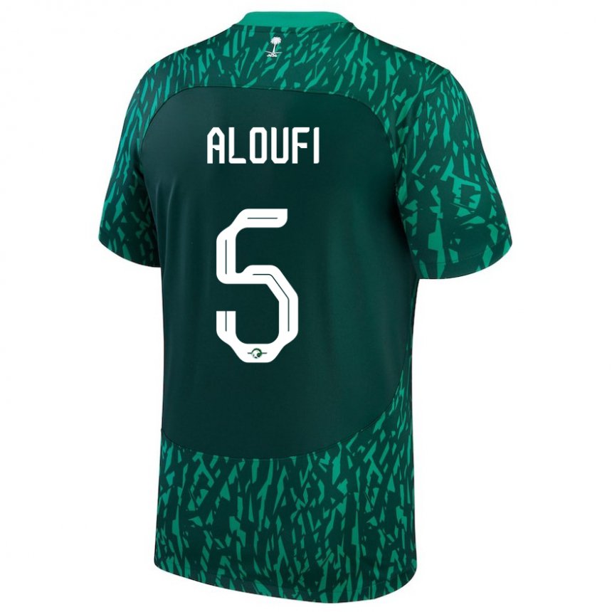 Damen Saudi-arabische Mohammed Aloufi #5 Dunkelgrün Auswärtstrikot Trikot 22-24 T-shirt