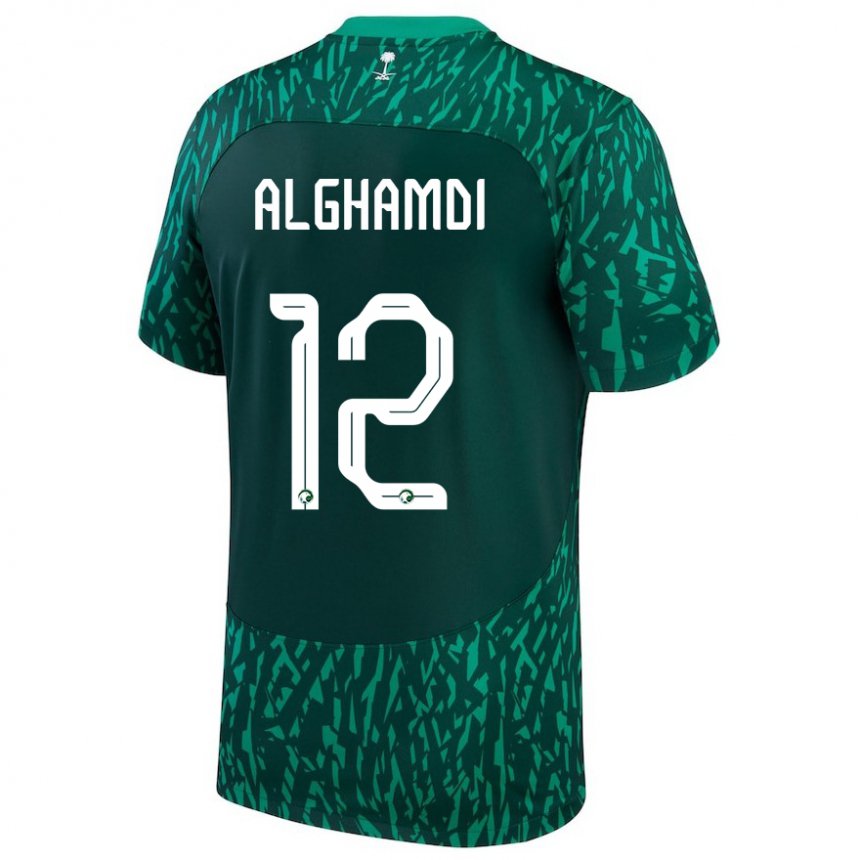 Damen Saudi-arabische Faisal Alghamdi #12 Dunkelgrün Auswärtstrikot Trikot 22-24 T-shirt