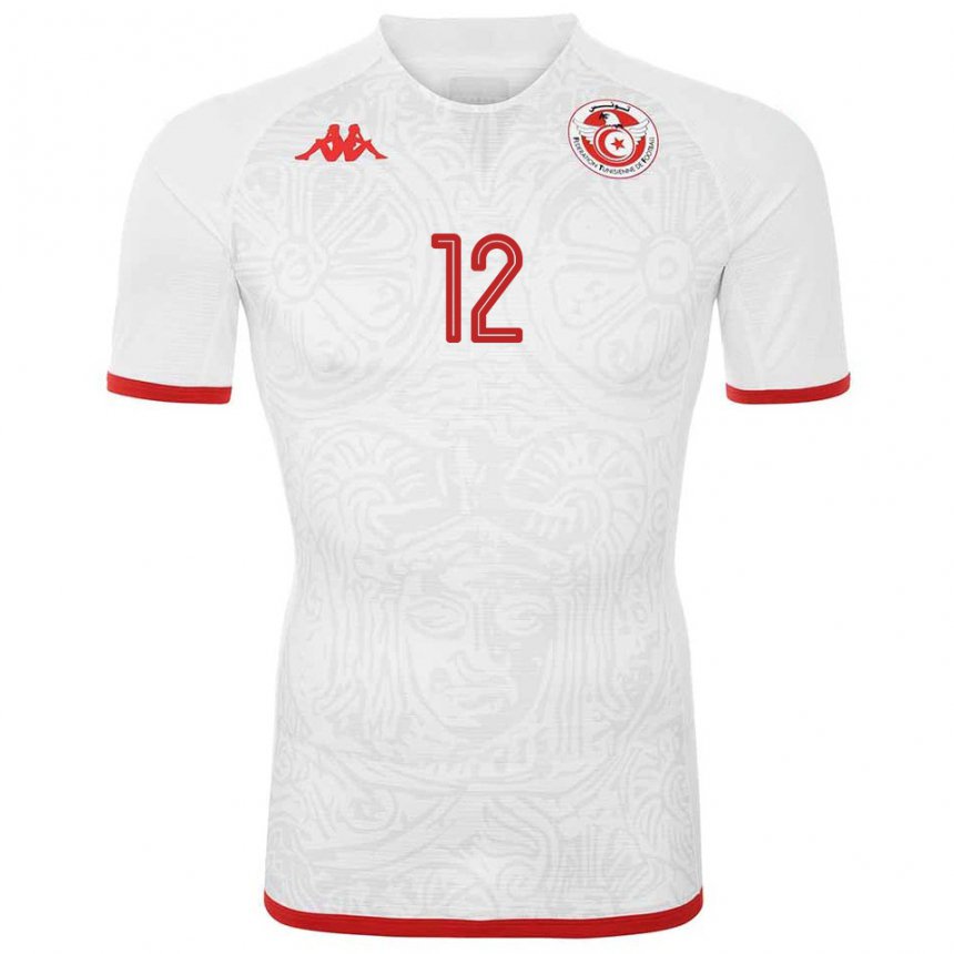 Damen Tunesische Ibtissem Ben Mohamed #12 Weiß Auswärtstrikot Trikot 22-24 T-shirt