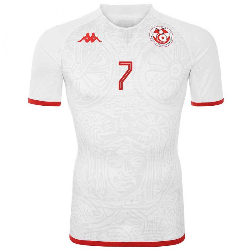 Damen Tunesische Aziz Abid #7 Weiß Auswärtstrikot Trikot 22-24 T-shirt