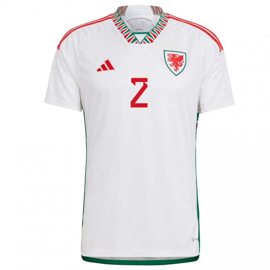 Damen Walisische Ffion Morgan #2 Weiß Auswärtstrikot Trikot 22-24 T-shirt