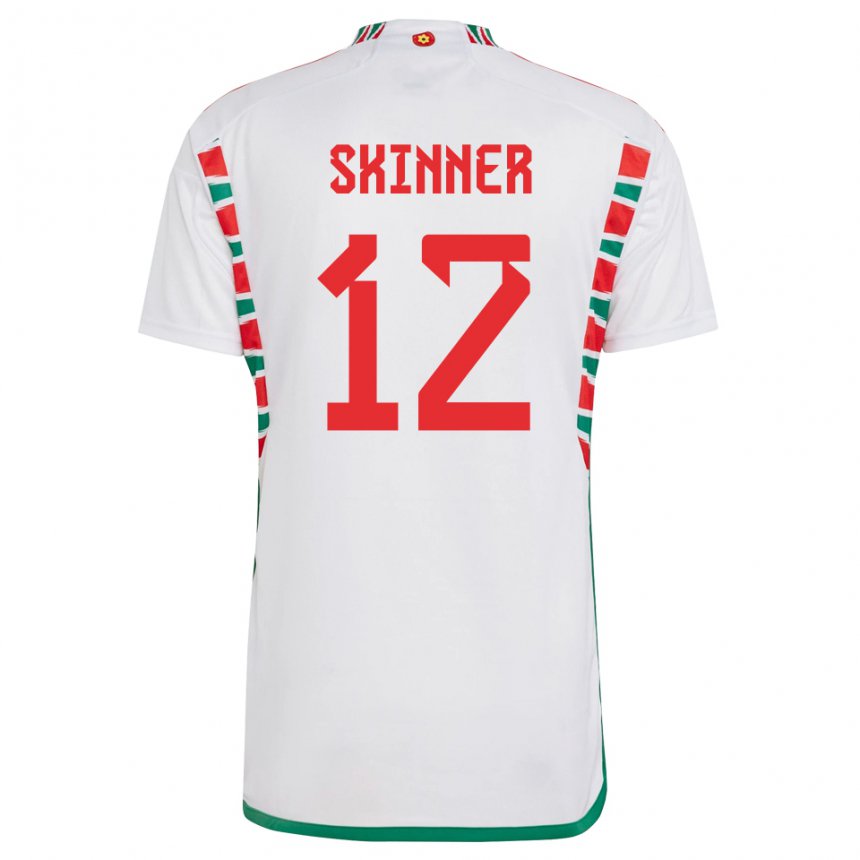 Damen Walisische Claire Skinner #12 Weiß Auswärtstrikot Trikot 22-24 T-shirt