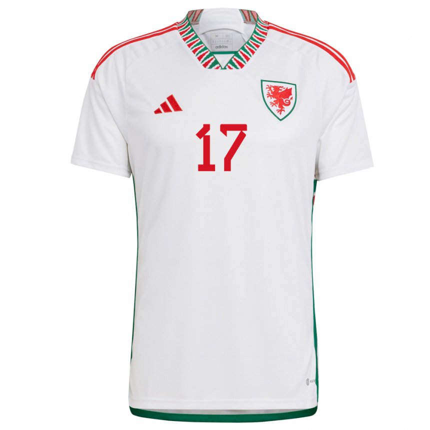 Damen Walisische Omari Benjamin #17 Weiß Auswärtstrikot Trikot 22-24 T-shirt