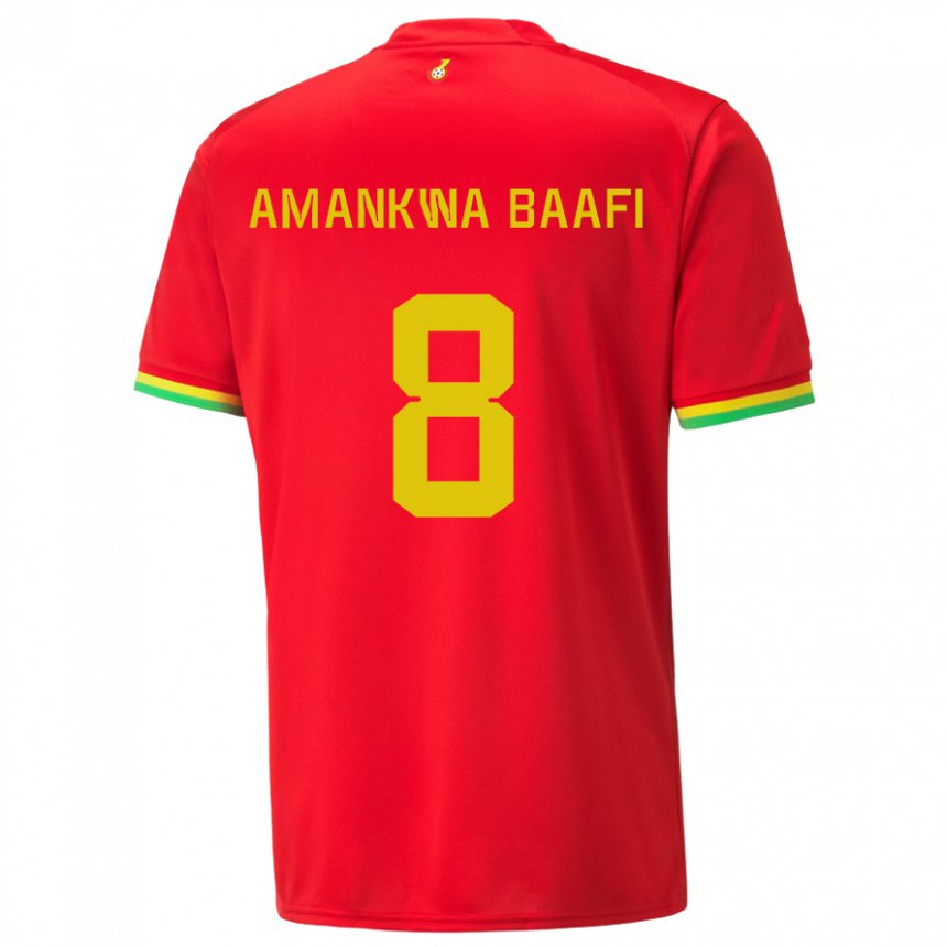 Damen Ghanaische Yaw Amankwa Baafi #8 Rot Auswärtstrikot Trikot 22-24 T-shirt