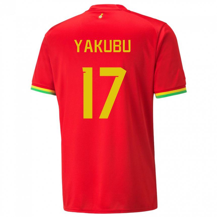 Damen Ghanaische Mustapha Yakubu #17 Rot Auswärtstrikot Trikot 22-24 T-shirt