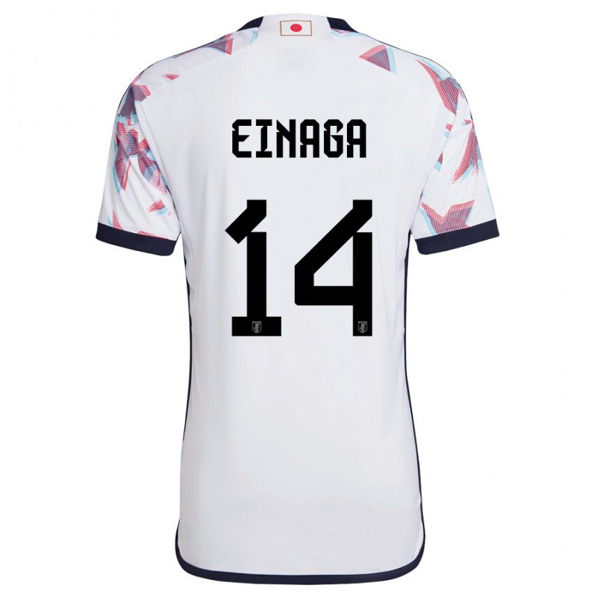 Damen Japanische Takatora Einaga #14 Weiß Auswärtstrikot Trikot 22-24 T-shirt