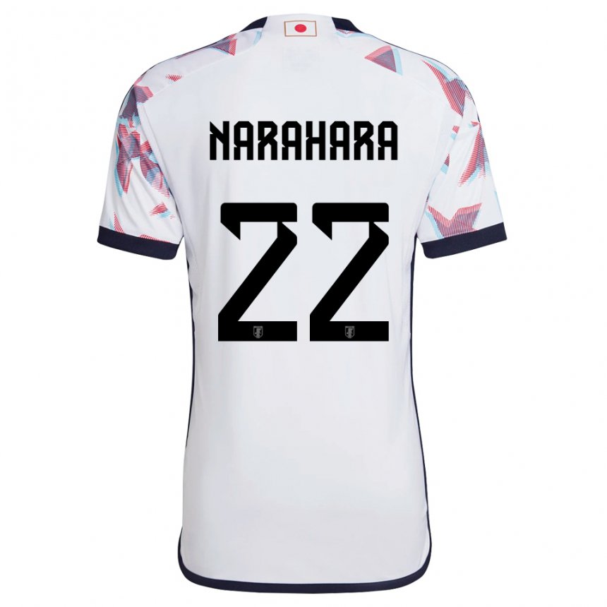 Damen Japanische Yoshiki Narahara #22 Weiß Auswärtstrikot Trikot 22-24 T-shirt