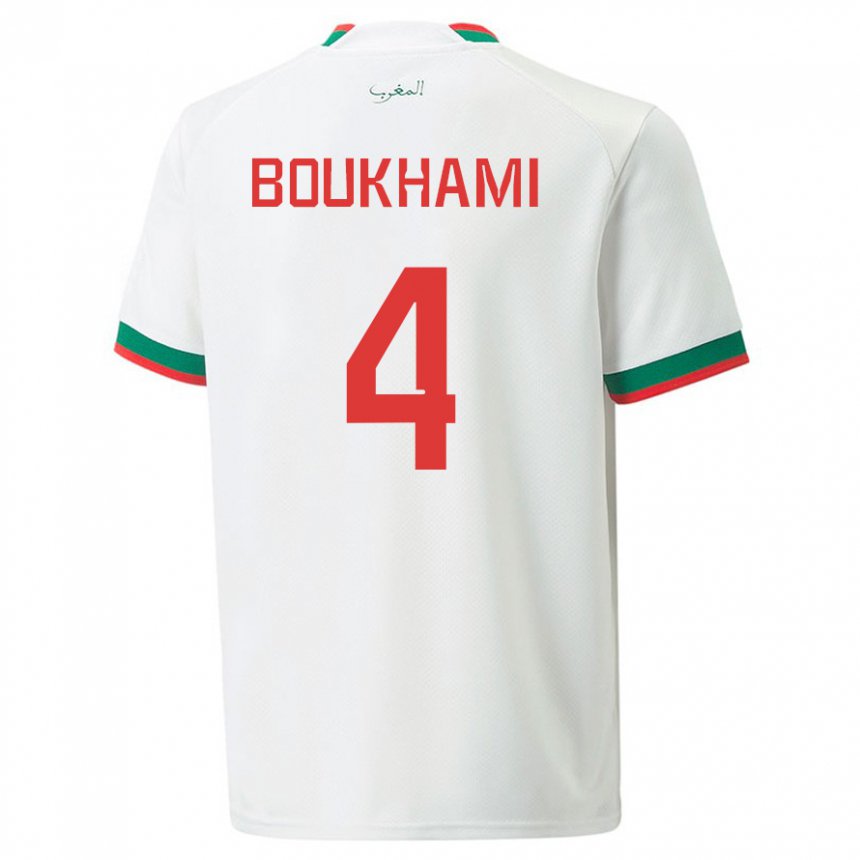 Damen Marokkanische Siham Boukhami #4 Weiß Auswärtstrikot Trikot 22-24 T-shirt