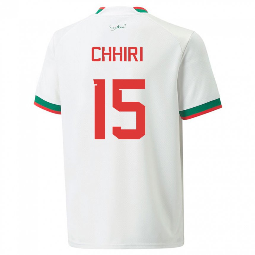 Damen Marokkanische Ghizlane Chhiri #15 Weiß Auswärtstrikot Trikot 22-24 T-shirt