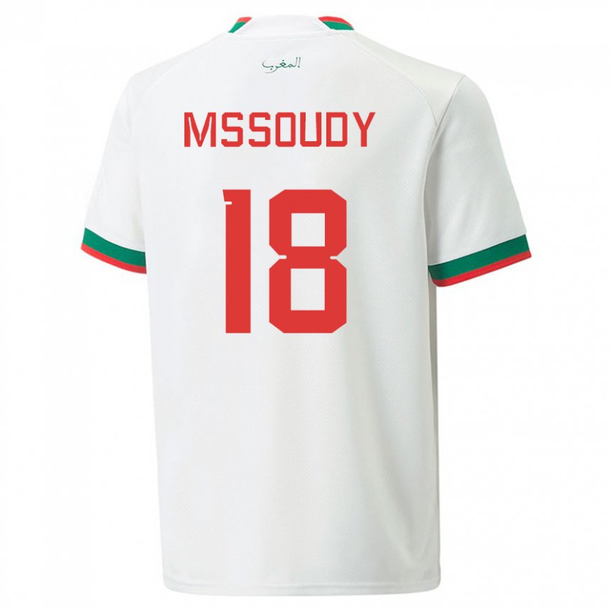 Damen Marokkanische Sanaa Mssoudy #18 Weiß Auswärtstrikot Trikot 22-24 T-shirt