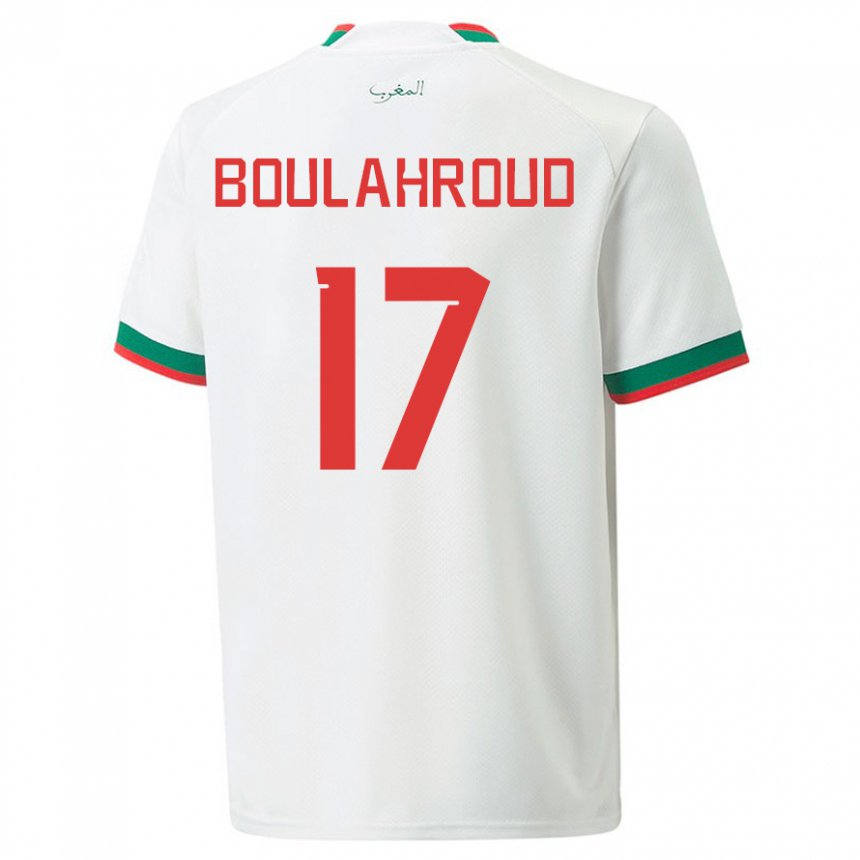 Damen Marokkanische Charaf Eddine Boulahroud #17 Weiß Auswärtstrikot Trikot 22-24 T-shirt