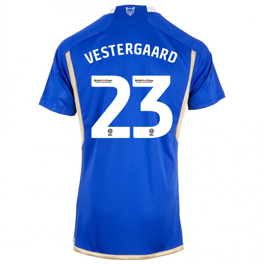 Kinder Jannik Vestergaard #23 Blau Heimtrikot Trikot 2023/24 T-Shirt