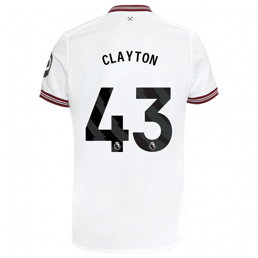 Kinder Regan Clayton #43 Weiß Auswärtstrikot Trikot 2023/24 T-Shirt