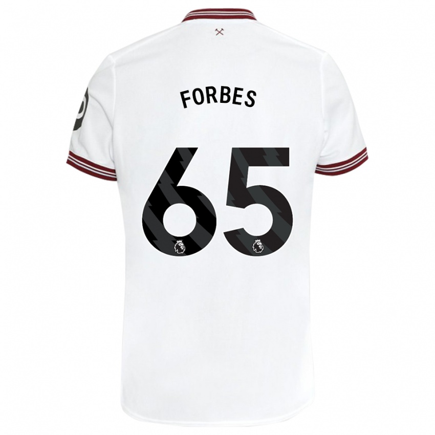 Kinder Michael Forbes #65 Weiß Auswärtstrikot Trikot 2023/24 T-Shirt