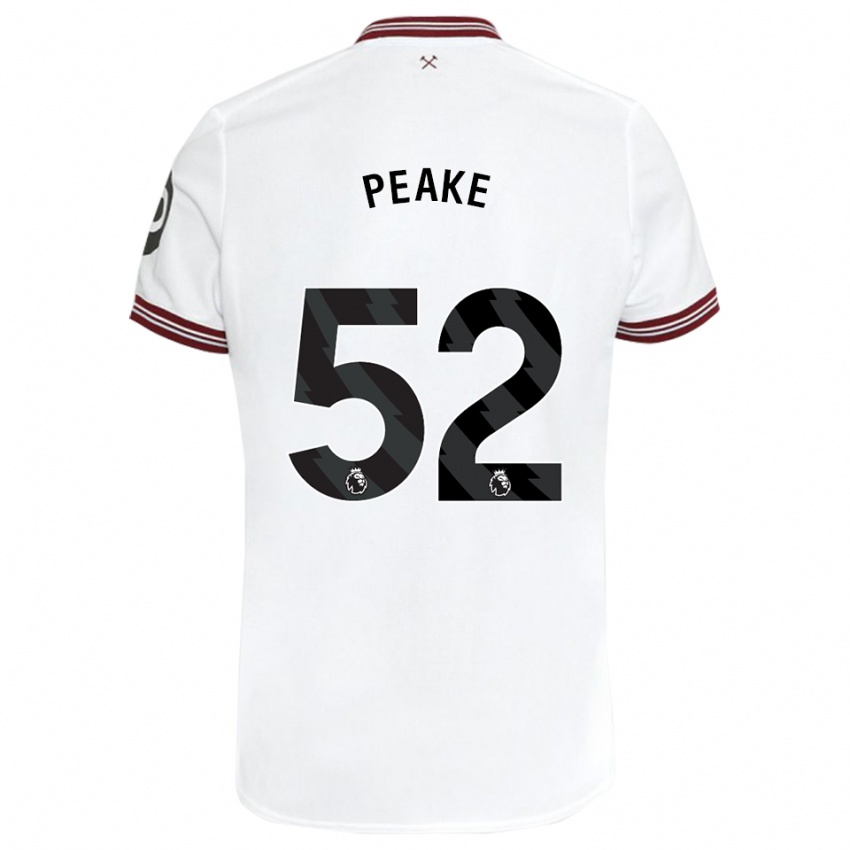 Kinder Lennon Peake #52 Weiß Auswärtstrikot Trikot 2023/24 T-Shirt
