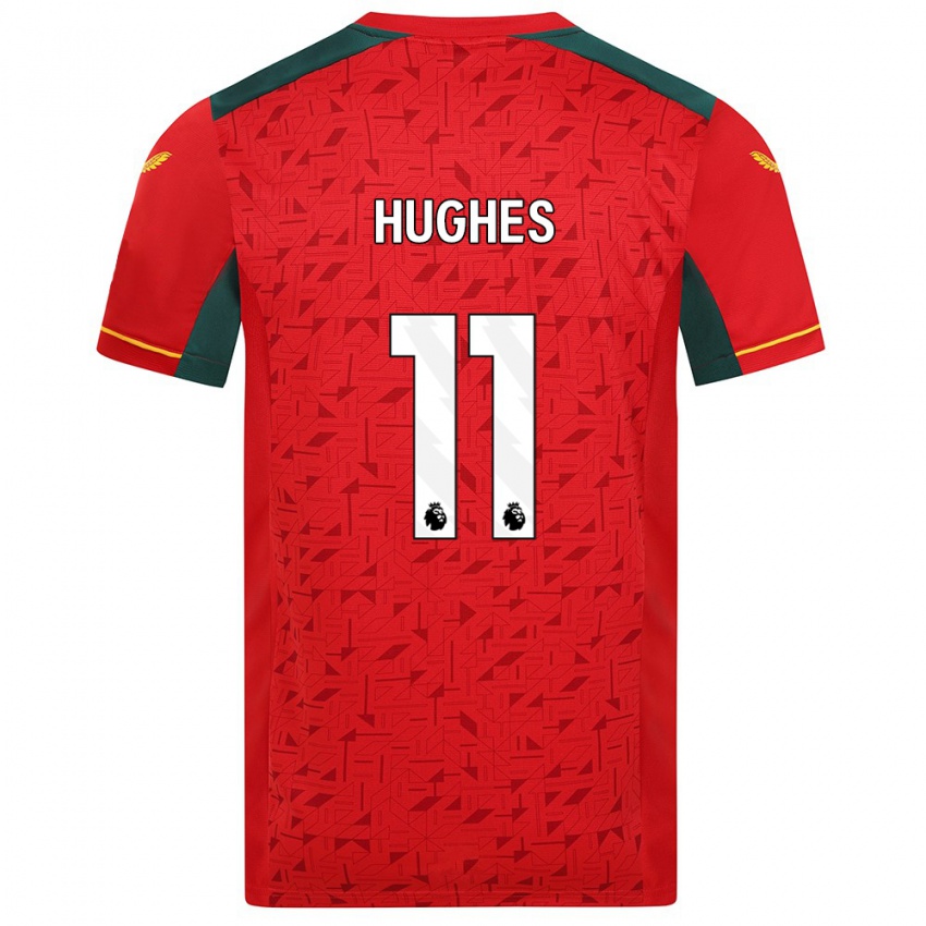 Kinder Amber Hughes #11 Rot Auswärtstrikot Trikot 2023/24 T-Shirt