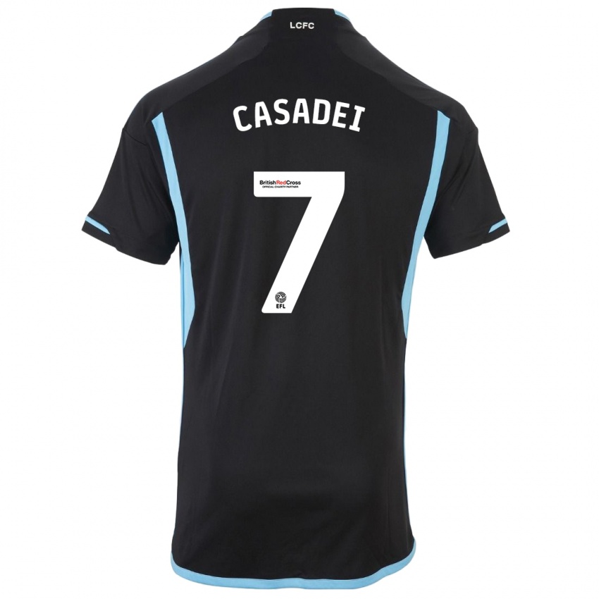 Kinder Cesare Casadei #7 Schwarz Auswärtstrikot Trikot 2023/24 T-Shirt