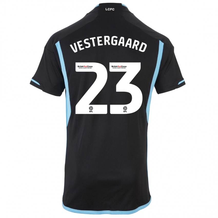 Kinder Jannik Vestergaard #23 Schwarz Auswärtstrikot Trikot 2023/24 T-Shirt