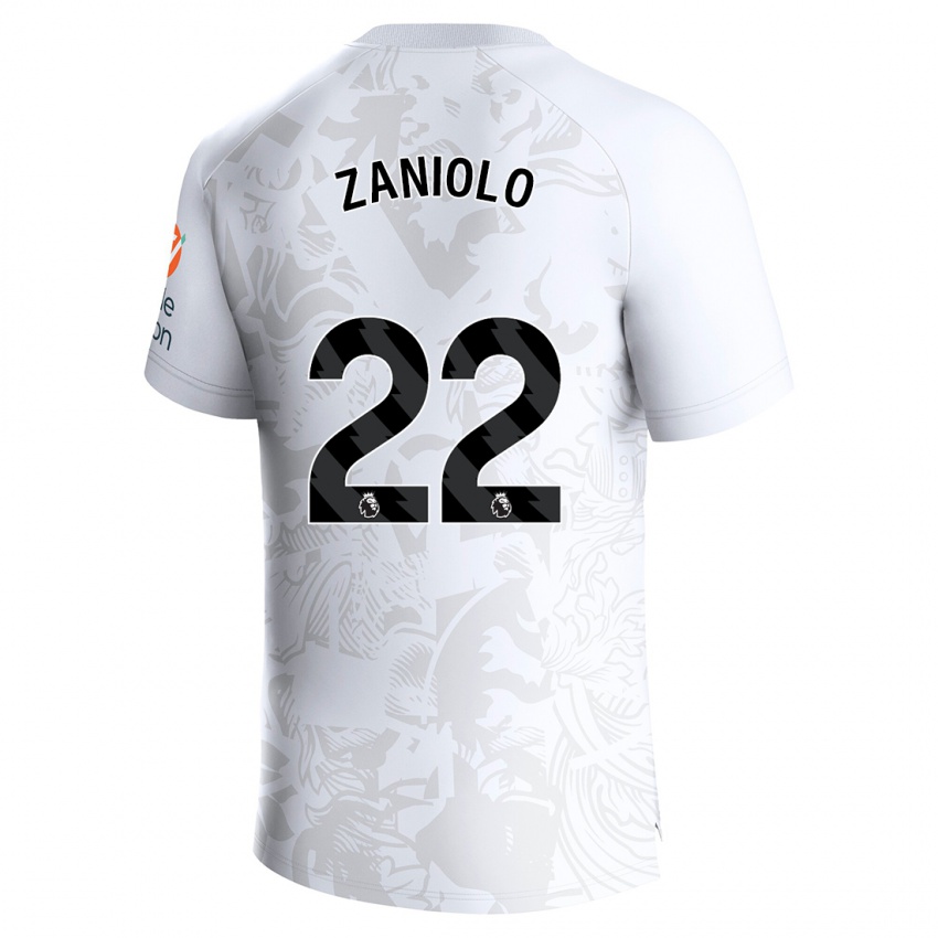 Kinder Nicolo Zaniolo #22 Weiß Auswärtstrikot Trikot 2023/24 T-Shirt