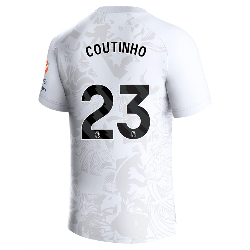 Kinder Philippe Coutinho #23 Weiß Auswärtstrikot Trikot 2023/24 T-Shirt
