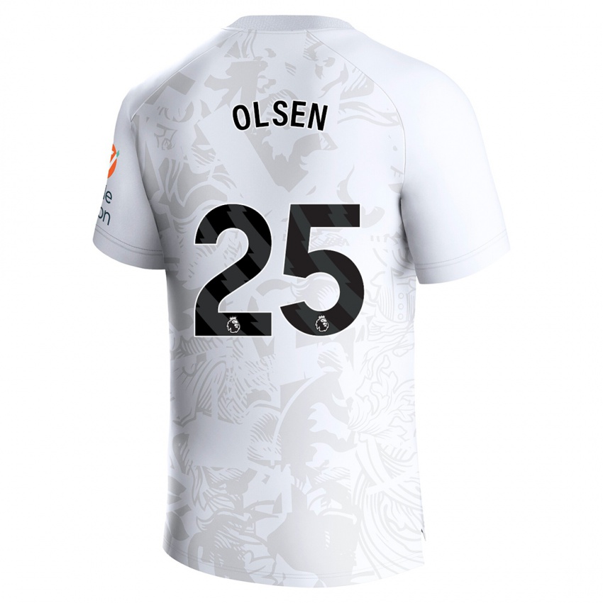 Kinder Robin Olsen #25 Weiß Auswärtstrikot Trikot 2023/24 T-Shirt