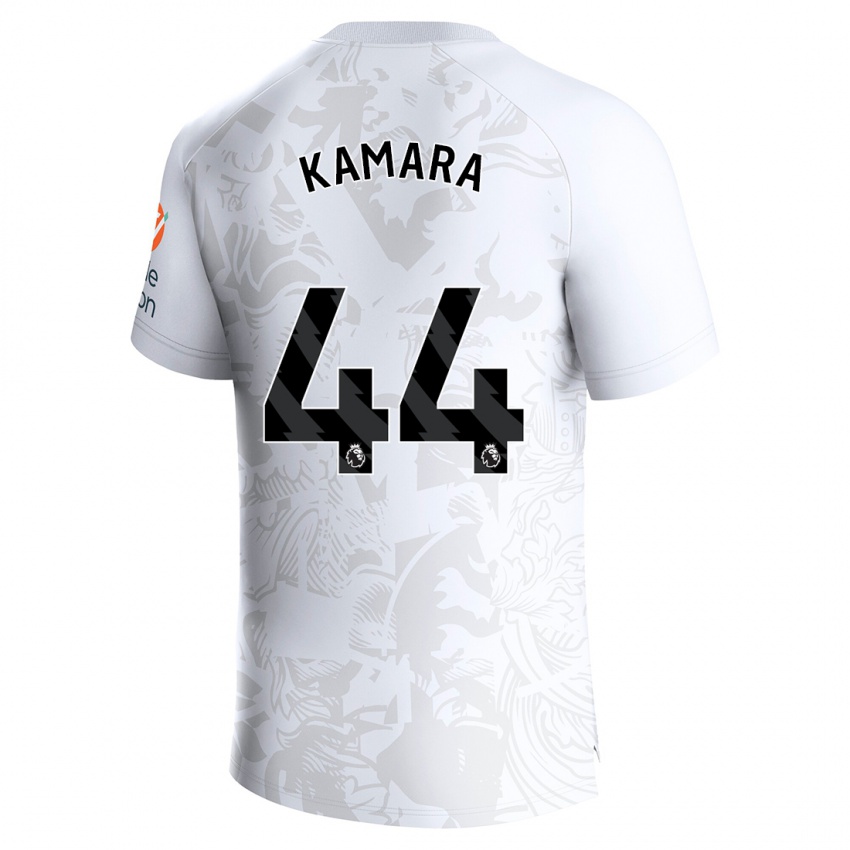 Kinder Boubacar Kamara #44 Weiß Auswärtstrikot Trikot 2023/24 T-Shirt