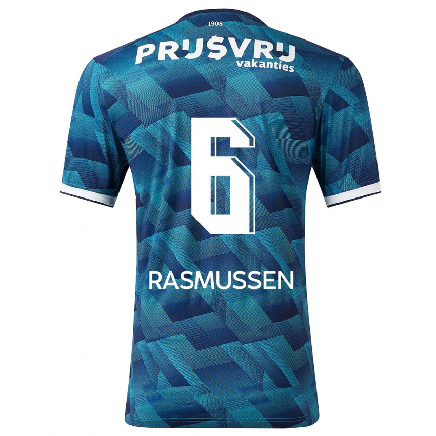 Kinder Jacob Rasmussen #6 Blau Auswärtstrikot Trikot 2023/24 T-Shirt