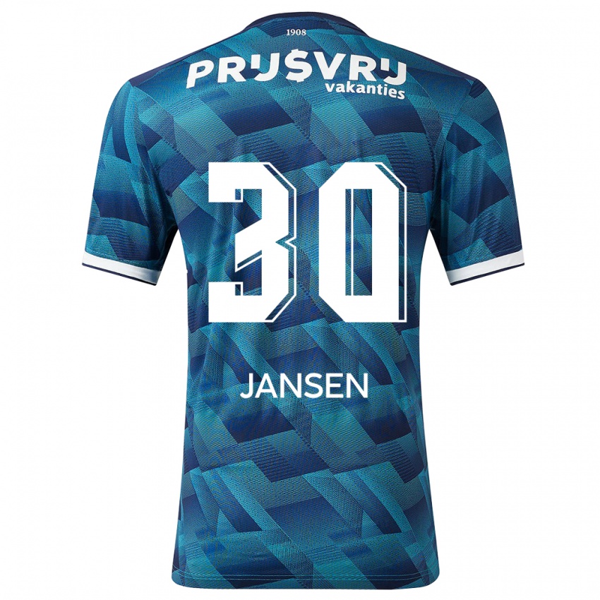 Kinder Thijs Jansen #30 Blau Auswärtstrikot Trikot 2023/24 T-Shirt