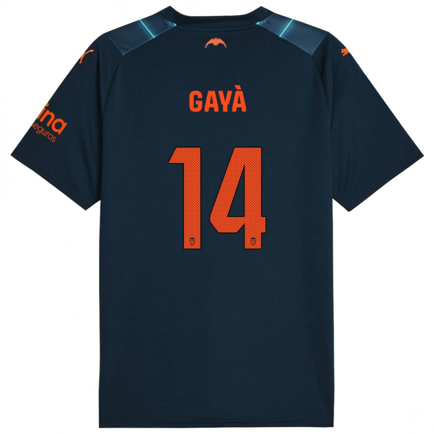 Kinder Jose Gaya #14 Marineblau Auswärtstrikot Trikot 2023/24 T-Shirt