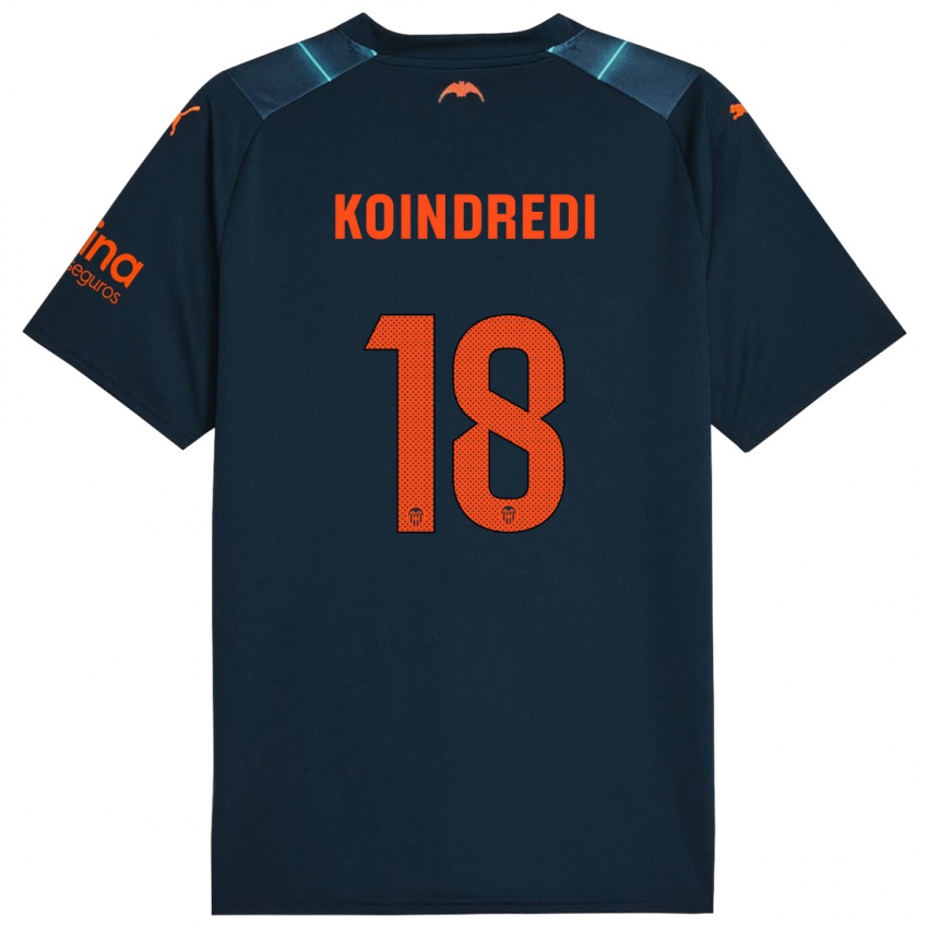 Kinder Koba Koindredi #18 Marineblau Auswärtstrikot Trikot 2023/24 T-Shirt