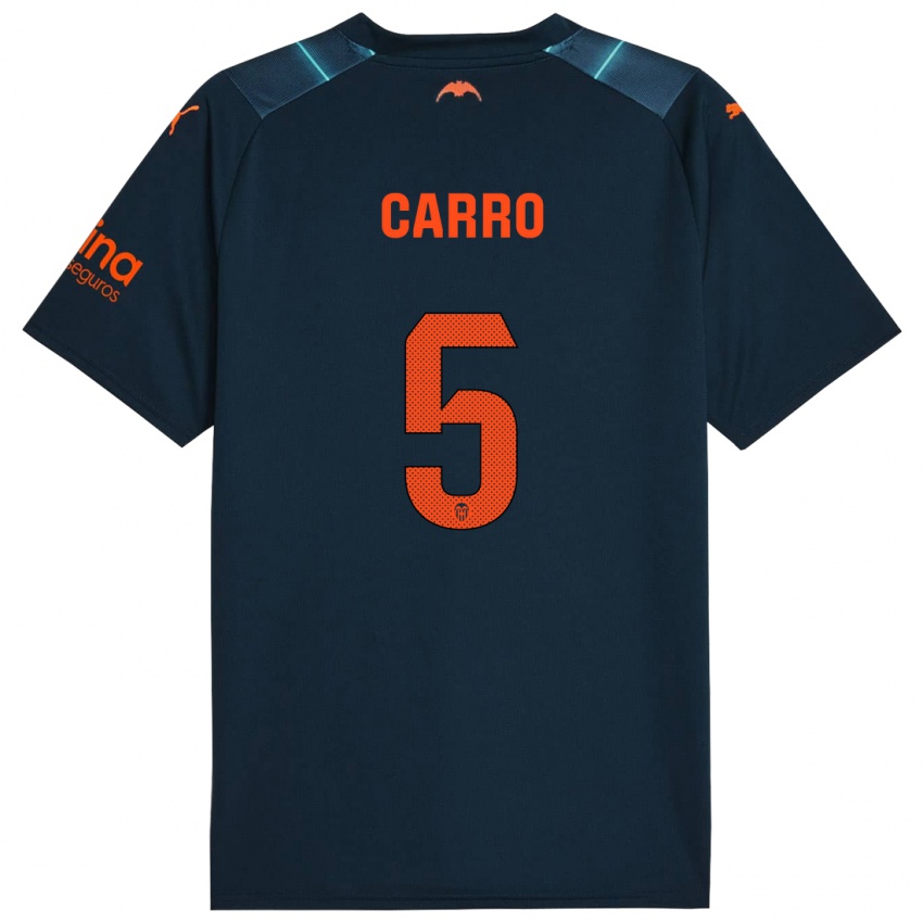 Kinder Marta Carro #5 Marineblau Auswärtstrikot Trikot 2023/24 T-Shirt