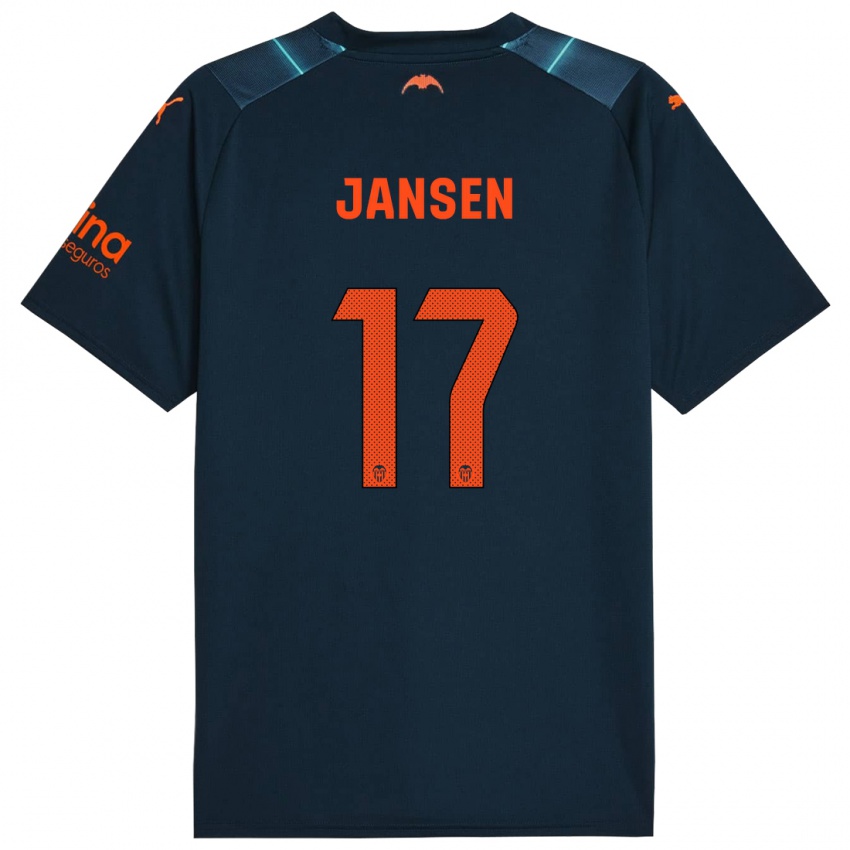 Kinder Ellen Jansen #17 Marineblau Auswärtstrikot Trikot 2023/24 T-Shirt