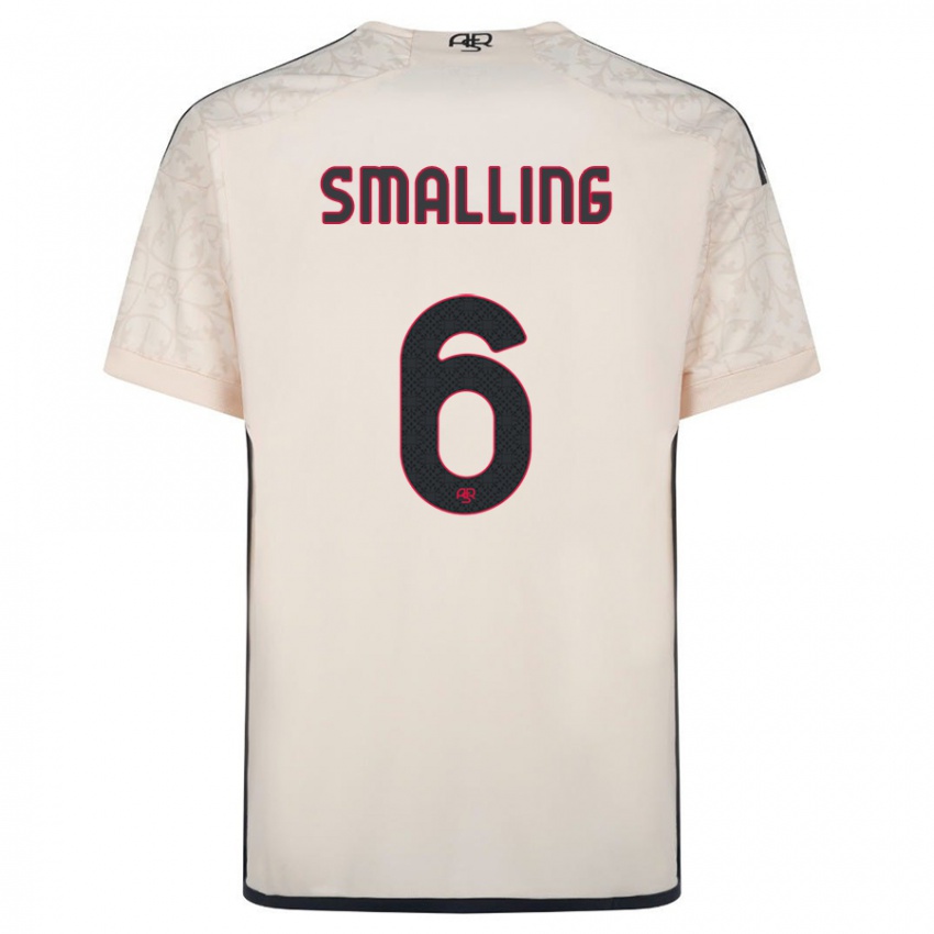 Kinder Chris Smalling #6 Cremefarben Auswärtstrikot Trikot 2023/24 T-Shirt