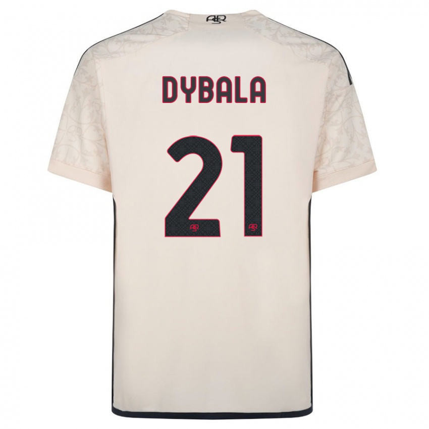 Kinder Paulo Dybala #21 Cremefarben Auswärtstrikot Trikot 2023/24 T-Shirt