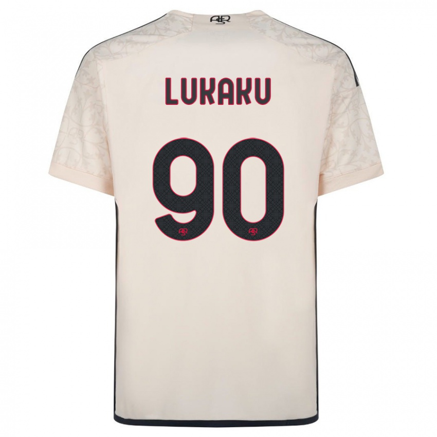 Kinder Romelu Lukaku #90 Cremefarben Auswärtstrikot Trikot 2023/24 T-Shirt