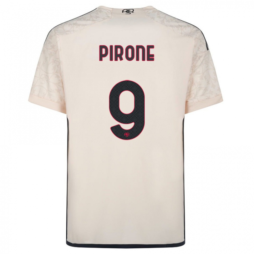 Kinder Valeria Pirone #9 Cremefarben Auswärtstrikot Trikot 2023/24 T-Shirt