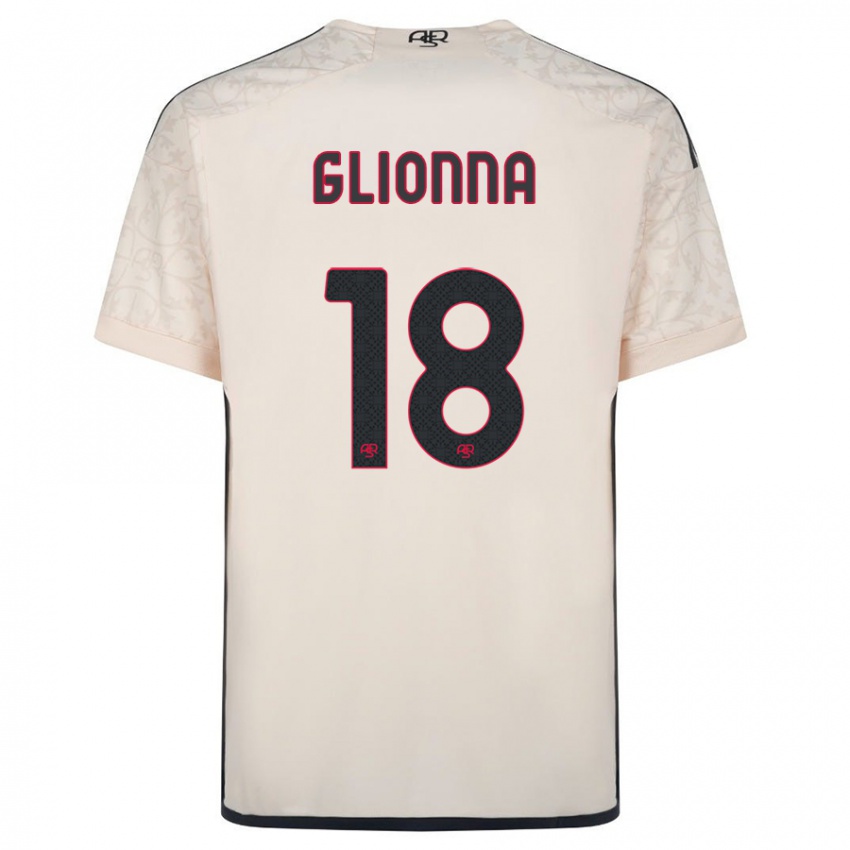 Kinder Benedetta Glionna #18 Cremefarben Auswärtstrikot Trikot 2023/24 T-Shirt