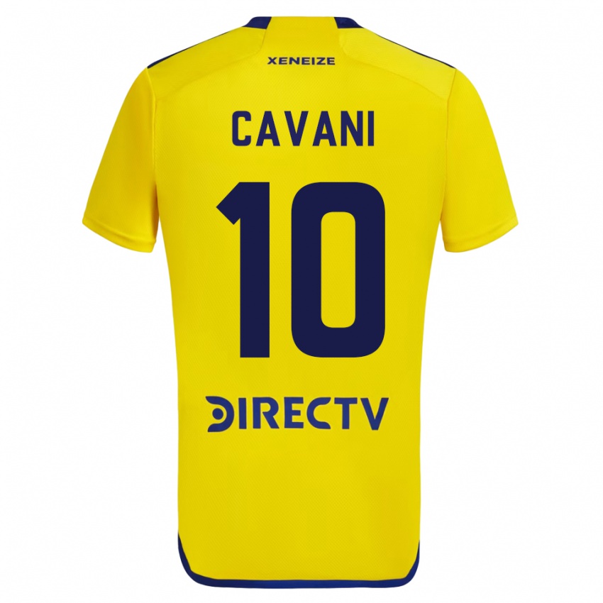 Kinder Edinson Cavani #10 Gelb Auswärtstrikot Trikot 2023/24 T-Shirt