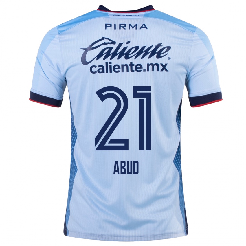 Kinder Karime Abud #21 Himmelblau Auswärtstrikot Trikot 2023/24 T-Shirt