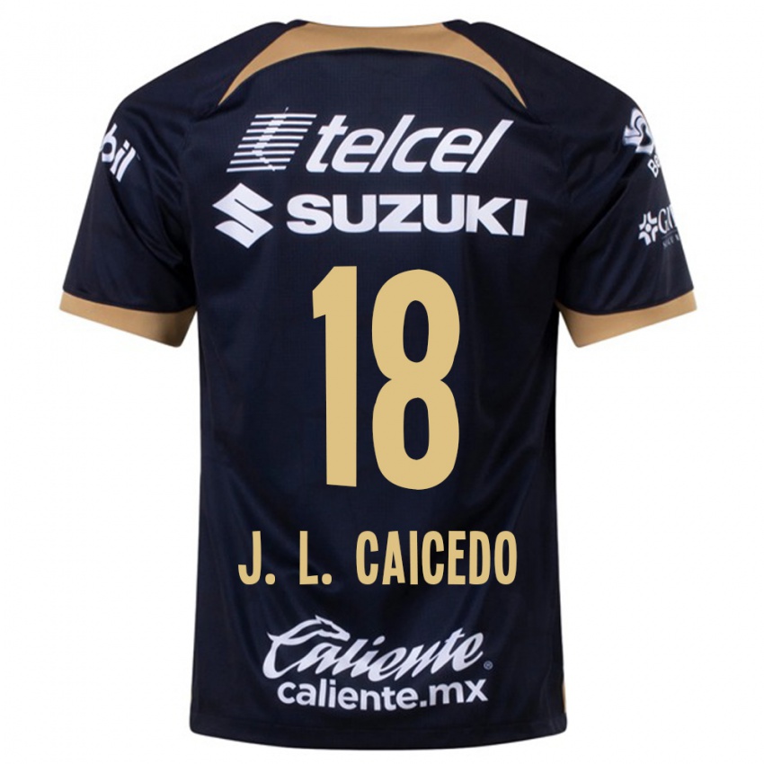 Kinder José Caicedo #18 Dunkelblau Auswärtstrikot Trikot 2023/24 T-Shirt