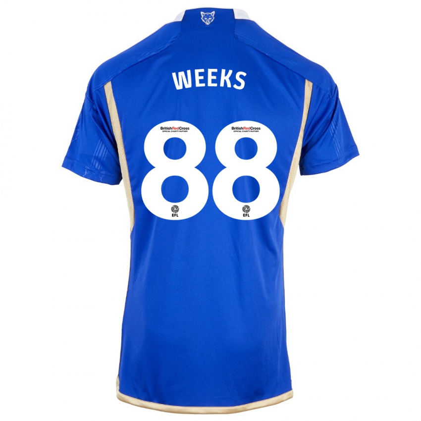 Herren Tyler Weeks #88 Königsblau Heimtrikot Trikot 2023/24 T-Shirt